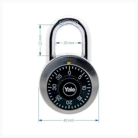 Yale Y140 50mm Combination Padlock Stainless Steel